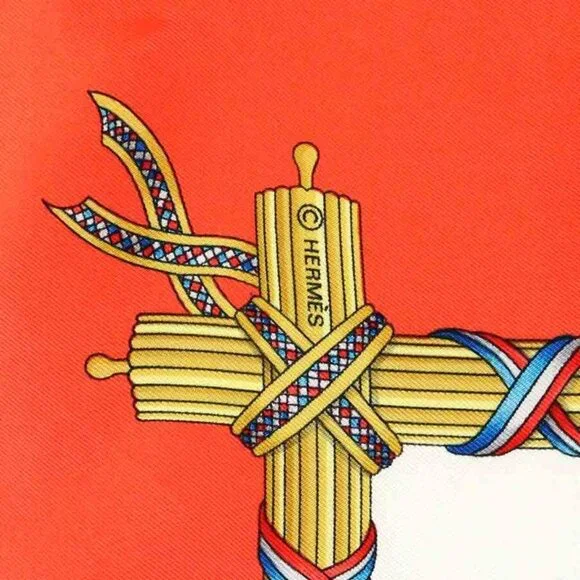 Hermes Scarf Carre 90 Orange Multicolor - Picture 4 of 10